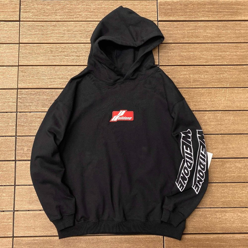 We11 Done Long Sleeve Hoodie With Logo On Chest And Love On Back